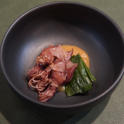 Firefly squid (hotaru-ika) - dish in Ibuki Sushi's July 2024 omakase dinner